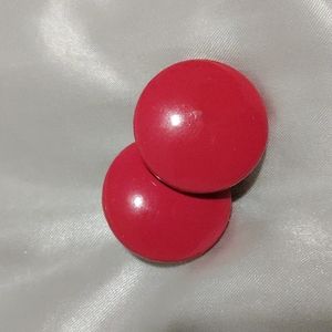 Large magenta circle earrings